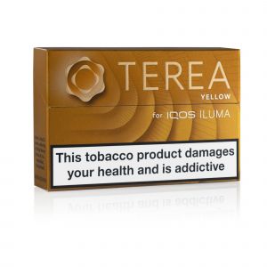 A closed pack of Terea Yellow Sticks